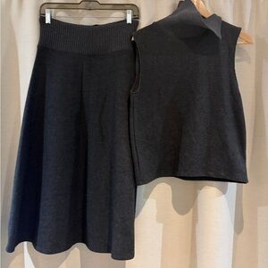 Zara charcoal Skirt and turtleneck Set